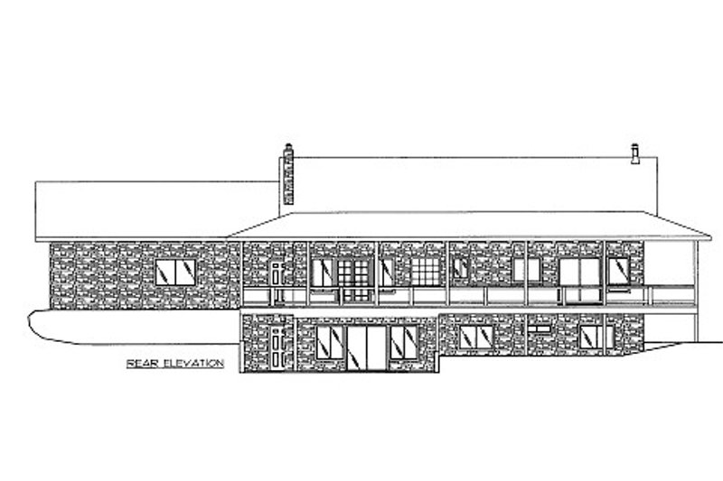 House Design - Exterior - Rear Elevation for Bungalow House Plan #117-629 - 4 bed, 3 bath