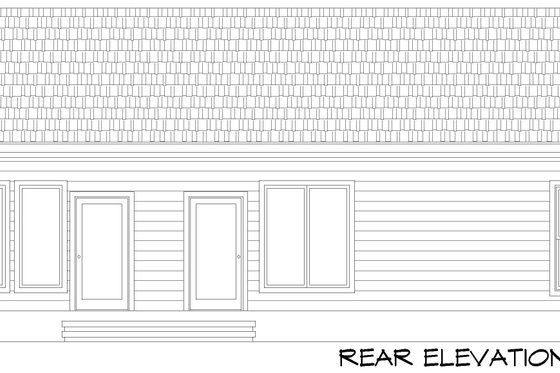 Exterior - Rear Elevation for Craftsman House Plan #932-1038 - 3 bed, 3 bath