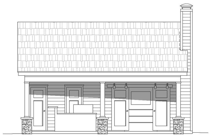 House Blueprint - Exterior - Front Elevation 3 for Country House Plan #932-237, 0.5 bath
