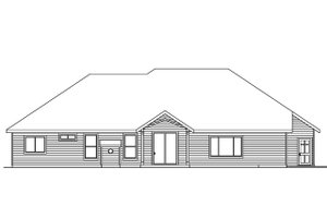 Exterior - Rear Elevation for Traditional House Plan #124-570 - 3 bed, 2.5 bath