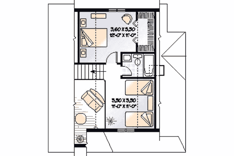 House Plan Design - Floor Plan - Upper Floor for Country House Plan #23-2095 - 3 bed, 2 bath