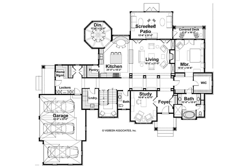 Dream House Plan - Floor Plan - Main Floor for Farmhouse House Plan #928-446 - 4 bed, 3.5 bath