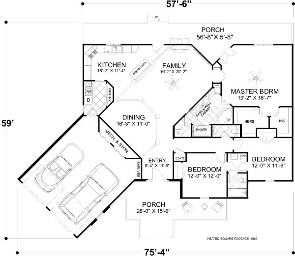 Home Plan - Craftsman Floor Plan - Main Floor Plan #56-717
