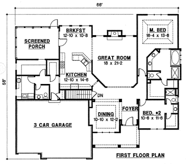 Ranch Floor Plan - Main Floor Plan #67-771