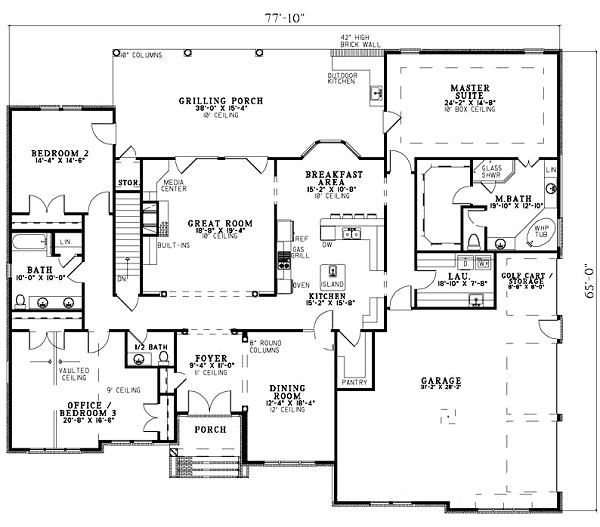 Home Plan - European Floor Plan - Main Floor Plan #17-1171