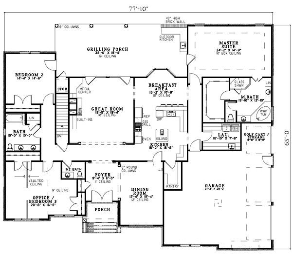House Blueprint - European Floor Plan - Main Floor Plan #17-1171