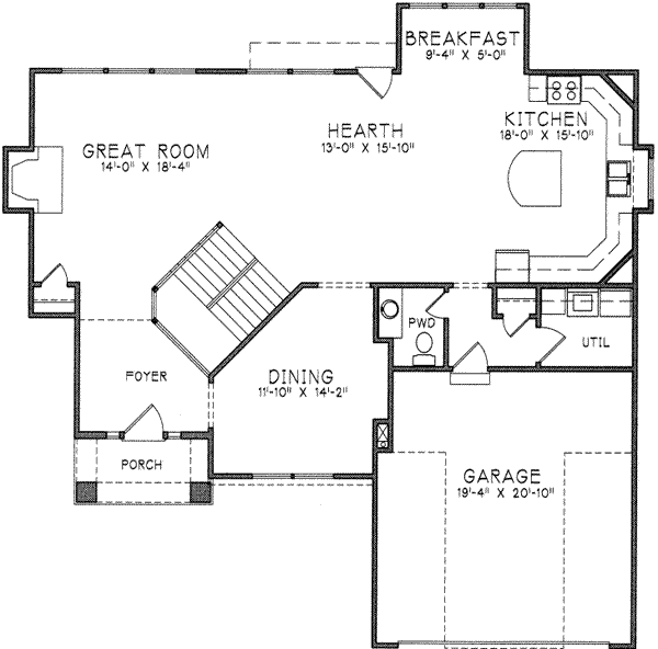 European Floor Plan - Main Floor Plan #6-216