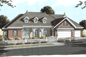 Country Exterior - Front Elevation Plan #20-1676