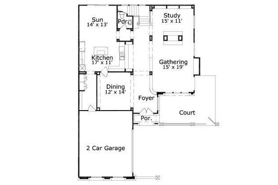 Floor Plan - Main Floor for Traditional House Plan #411-871 - 3 bed, 3.5 bath