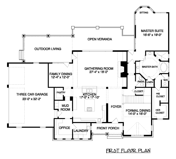 Craftsman Floor Plan - Main Floor Plan #413-859