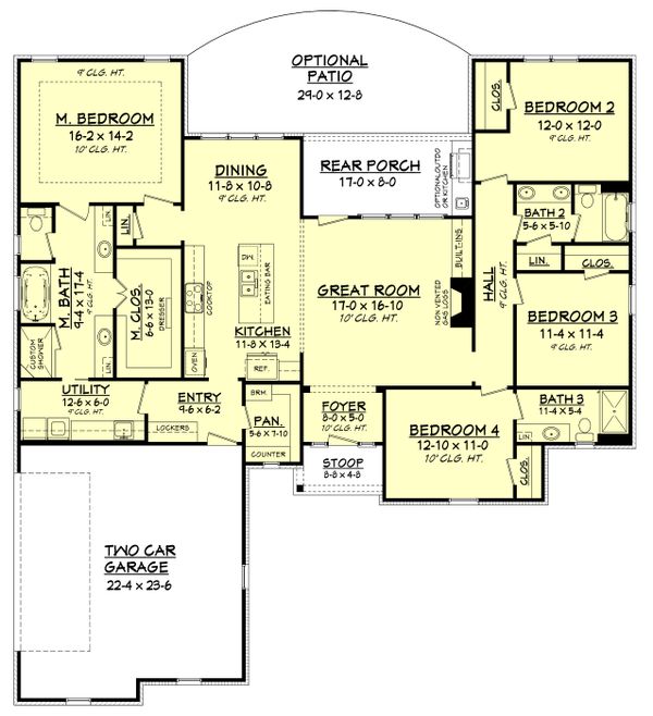 House Design - Traditional Floor Plan - Main Floor Plan #430-162