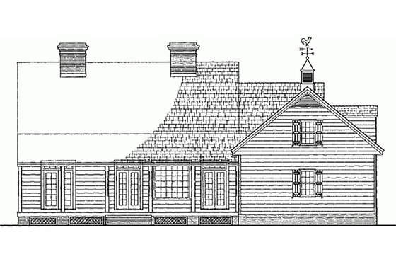 Exterior - Rear Elevation for Country House Plan #137-125 - 3 bed, 3 bath