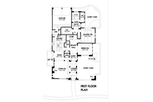 Floor Plan - Main Floor for Mediterranean House Plan #120-164 - 3 bed, 3.5 bath