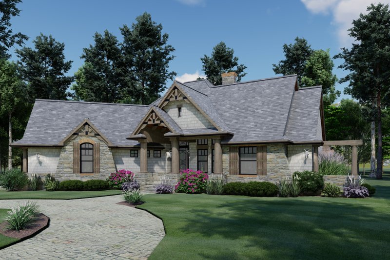 Architectural House Design - Exterior - Front Elevation 3 for Craftsman House Plan #120-171 - 3 bed, 2 bath