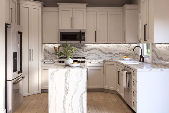 Interior - Kitchen 1 for Traditional House Plan #455-82 - 3 bed, 2 bath