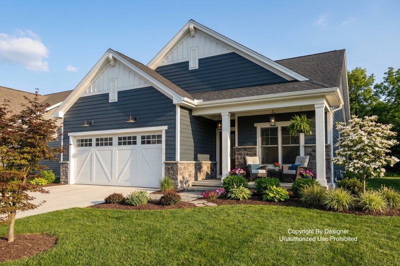 Dream House Plan - Craftsman Exterior - Front Elevation Plan #51-1475