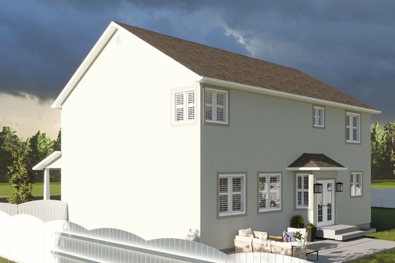 Exterior - Rear Elevation 2 for Traditional House Plan #1060-208 - 4 bed, 2.5 bath