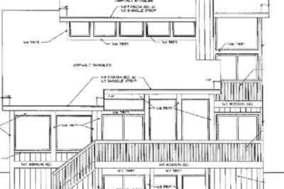 Exterior - Rear Elevation for Modern House Plan #116-117 - 3 bed, 2 bath