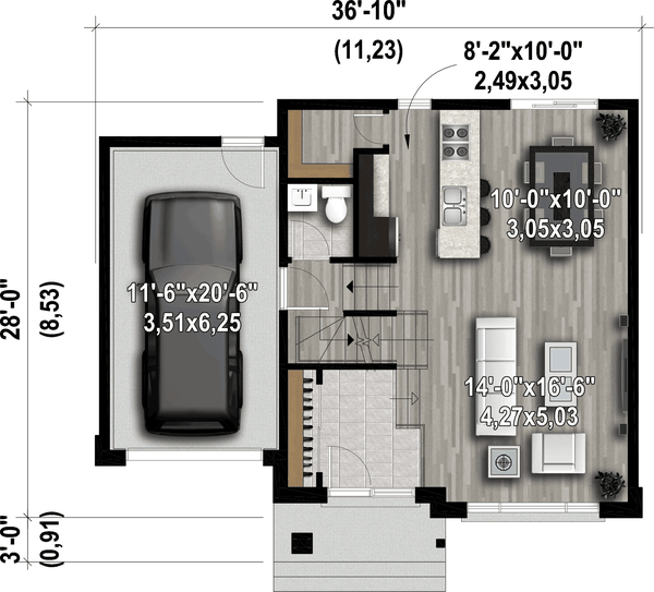 Dream House Plan - Contemporary Floor Plan - Main Floor Plan #25-4915