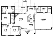 Mediterranean Style House Plan - 3 Beds 2 Baths 1490 Sq/Ft Plan #36-317 