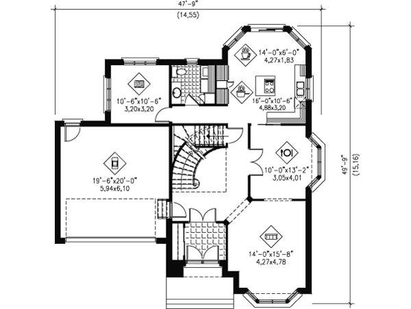 European Floor Plan - Main Floor Plan #25-4141