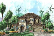 Mediterranean Style House Plan - 3 Beds 4 Baths 3038 Sq/Ft Plan #27-291 
