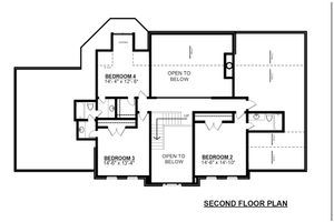 Floor Plan - Upper Floor for Classical House Plan #30-360 - 3 bed, 3.5 bath