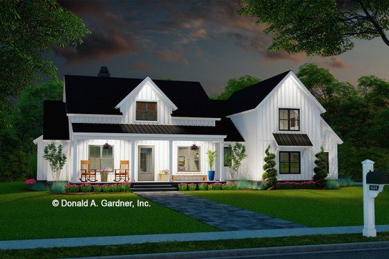 Exterior - Front Elevation 3 for Farmhouse House Plan #929-1153 - 4 bed, 2.5 bath