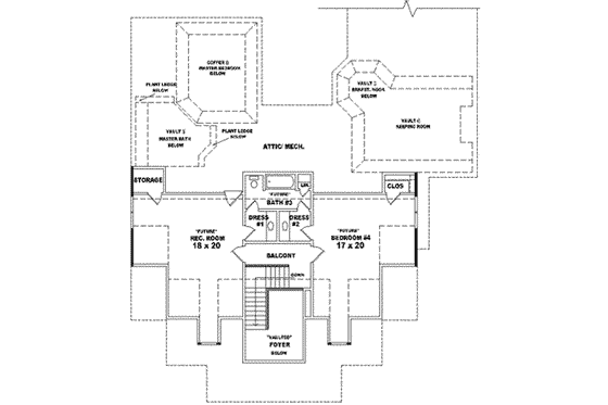 Floor Plan - Other Floor for Colonial House Plan #81-610 - 3 bed, 2.5 bath
