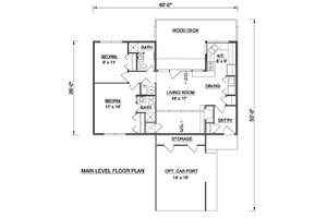 Floor Plan - Main Floor for Contemporary House Plan #116-124 - 2 bed, 2 bath