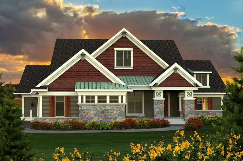 Dream House Plan - Farmhouse Exterior - Front Elevation Plan #70-1172