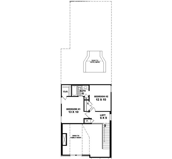 Traditional Floor Plan - Upper Floor Plan #81-450