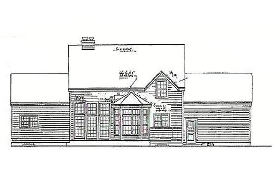 Exterior - Rear Elevation for Farmhouse House Plan #3-207 - 4 bed, 2.5 bath