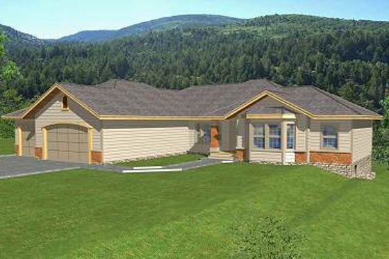 Exterior - Front Elevation for Ranch House Plan #112-144 - 7 bed, 3.5 bath
