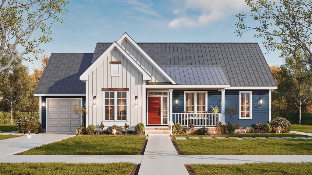 Exterior - Front Elevation 2 for Bungalow House Plan #54-686 - 2 bed, 3 bath