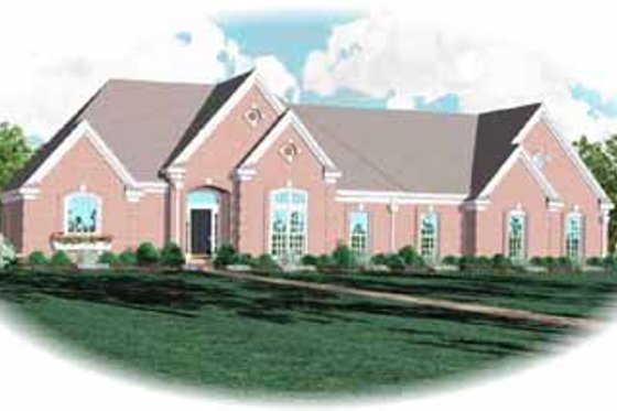 Exterior - Front Elevation for Colonial House Plan #81-345 - 4 bed, 3 bath