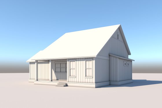 Exterior - Rear Elevation 1 for Farmhouse House Plan #430-290 - 2 bed, 2 bath