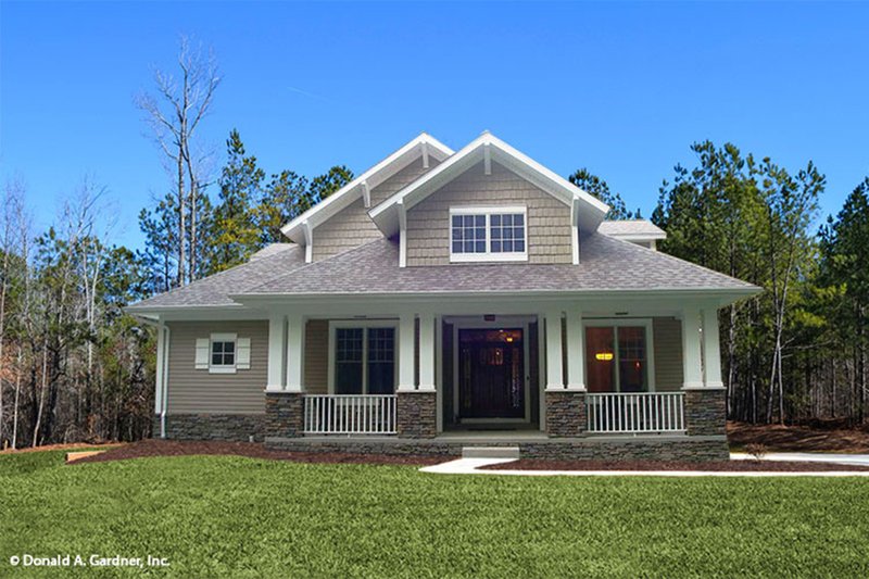 Architectural House Design - Exterior - Front Elevation 3 for Bungalow House Plan #929-38 - 3 bed, 2.5 bath