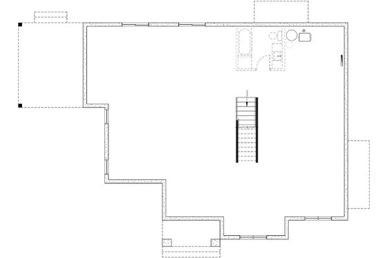 Floor Plan - Lower Floor for European House Plan #23-2845 - 3 bed, 2 bath
