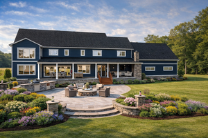 Exterior - Rear Elevation for Farmhouse House Plan #1115-15 - 5 bed, 5.5 bath