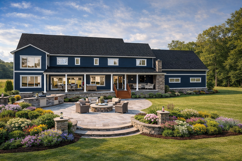 Dream House Plan - Exterior - Rear Elevation for Farmhouse House Plan #1115-15 - 5 bed, 5.5 bath