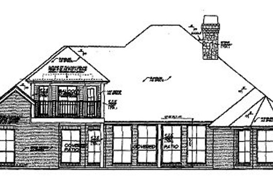 Exterior - Rear Elevation for European House Plan #310-327 - 4 bed, 3.5 bath