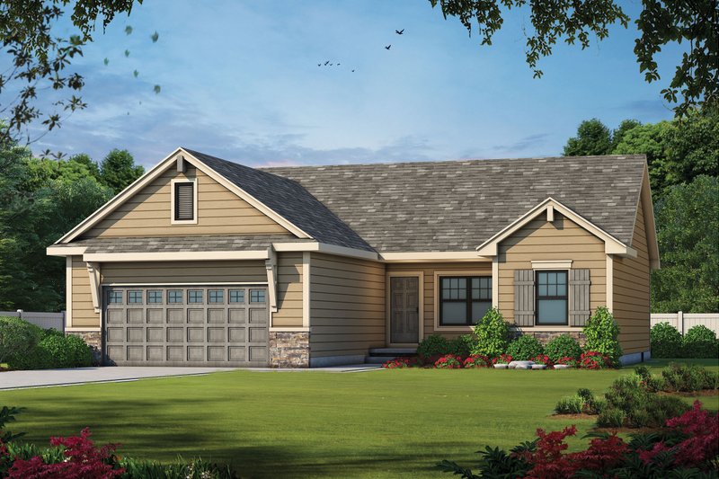 House Blueprint - Craftsman Exterior - Front Elevation Plan #20-2182