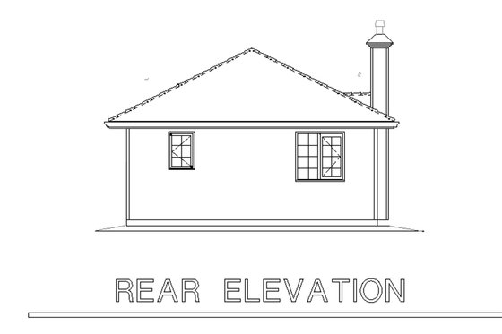 Exterior - Rear Elevation for Cottage House Plan #18-163 - 1 bed, 1 bath