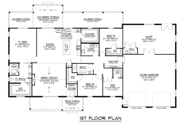 House Blueprint - Farmhouse Floor Plan - Main Floor Plan #1064-415