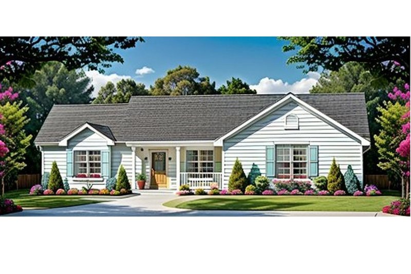 Dream House Plan - Ranch Exterior - Front Elevation Plan #58-128