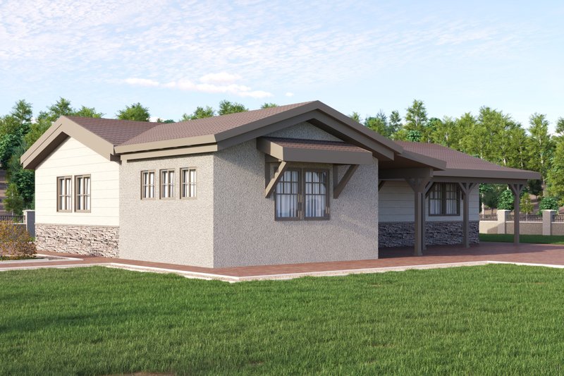 House Blueprint - Exterior - Front Elevation 4 for Ranch House Plan #1106-109 - 3 bed, 1 bath