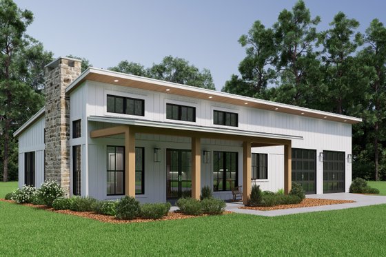Exterior - Front Elevation 4 for Barndominium House Plan #430-394 - 2 bed, 2 bath