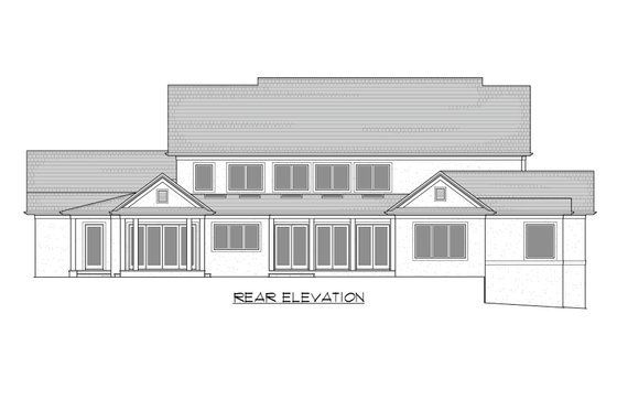 Exterior - Rear Elevation 1 for Contemporary House Plan #1054-32 - 5 bed, 6.5 bath