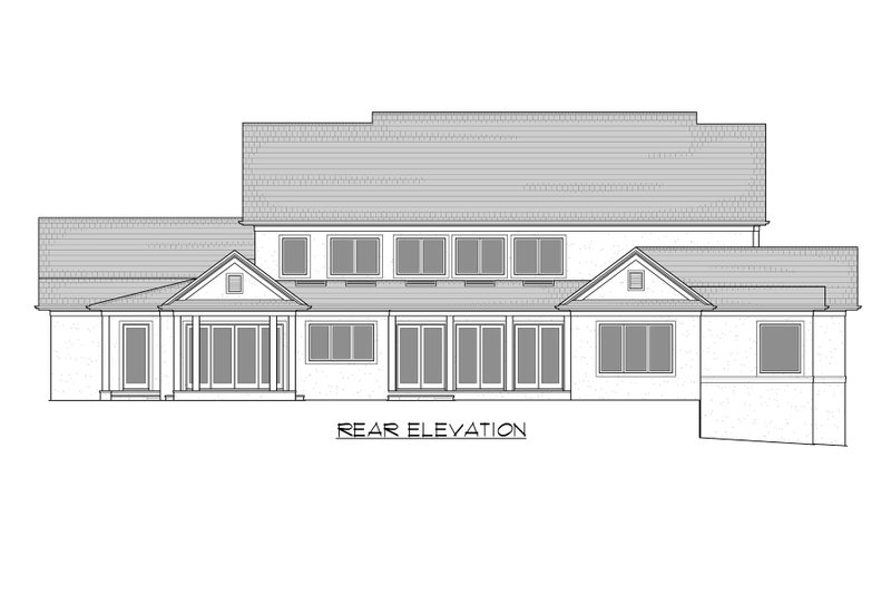 House Blueprint - Exterior - Rear Elevation 1 for Contemporary House Plan #1054-32 - 5 bed, 6.5 bath